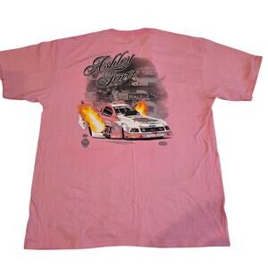 Y2K Vintage 2008 Ashley Force NHRA Racing T-Shirt Pink XL Anvil